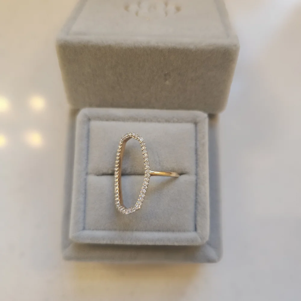 Kendra Scott Silver Oval Pave Ring - Picture 3 of 7